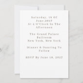 Invitation Thème de mariage du marié de la mariée de la front (Dos)