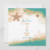 Invitation Thème de mariage élégant sur la plage (Dos)