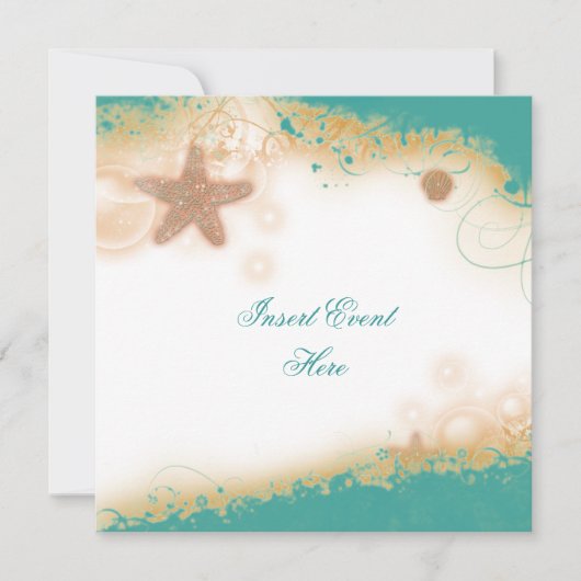 Invitation Thème de mariage élégant sur la plage (Devant)