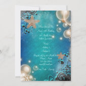 Invitation Thème de mariage fête d'anniversaire plage (Dos)