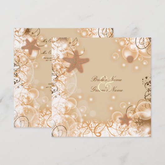 Invitation Thème de mariage sur la plage (Devant / Derrière)