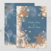 Invitation Thème de mariage sur la plage ~ coutume de fête él (Devant / Derrière)