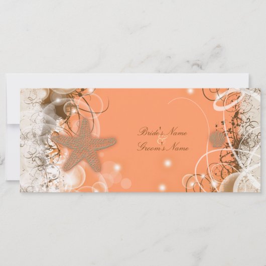 Invitation Thème de mariage sur la plage ~ coutume de fête él (Devant)
