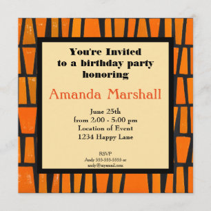 Invitation Thème de motif tribal africain pour fête