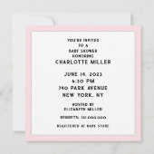 Invitation Thème de musique Baby shower fille (Dos)