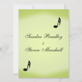 Invitation Thème de musique Mariage vert (Dos)