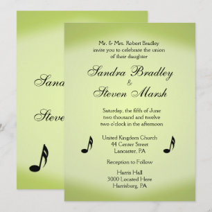 Invitation Thème de musique Mariage vert