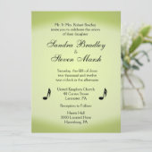 Invitation Thème de musique Mariage vert (Debout devant)