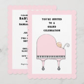Invitation Thème de musique pour Baby Shower (Devant / Derrière)