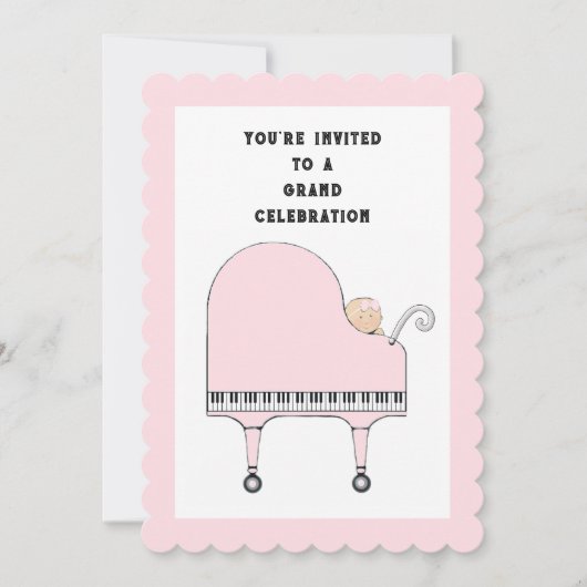 Invitation Thème de musique pour Baby Shower (Devant)