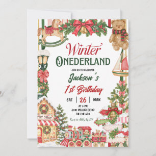 Invitation Thème de neige de Noël Hiver Onederland Anniversai
