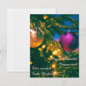 Invitation Thème de Noël avec 2 boules de Noël... (Devant / Derrière)