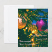 Invitation Thème de Noël avec 2 boules de Noël... (Devant / Derrière)