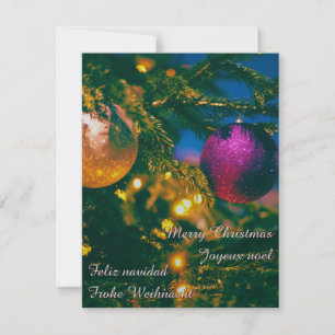 Invitation Thème de Noël avec 2 boules de Noël...