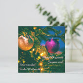 Invitation Thème de Noël avec 2 boules de Noël... (Debout devant)