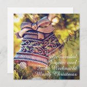 Invitation Thème de Noël avec deux cloches (Devant / Derrière)