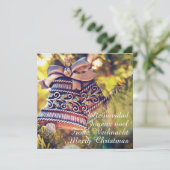 Invitation Thème de Noël avec deux cloches (Debout devant)