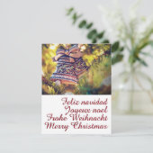 Invitation Thème de Noël avec deux cloches (Debout devant)