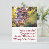 Invitation Thème de Noël avec deux cloches (Debout devant)