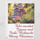 Invitation Thème de Noël avec deux cloches (Devant)