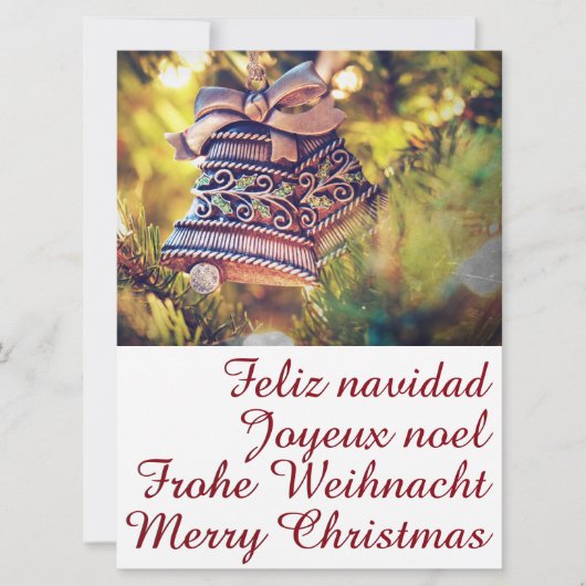 Invitation Thème de Noël avec deux cloches (Devant)