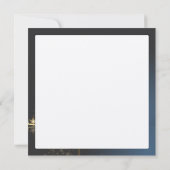 Invitation Thème de Noël bleu avec arbre de Noël doré (Dos)