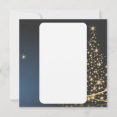 Invitation Thème de Noël bleu avec arbre de Noël doré (Dos)