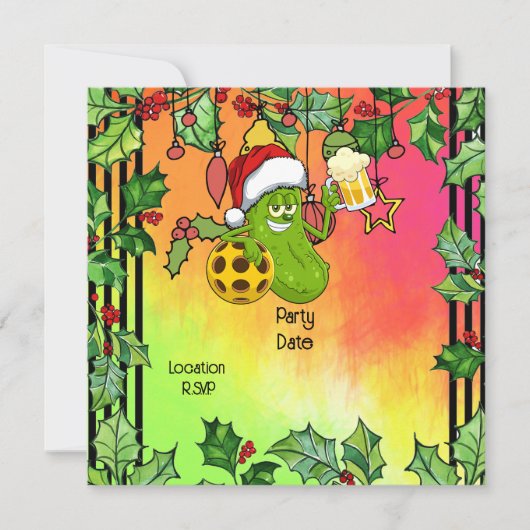 Invitation Thème de Noël de Pickleball (Devant)