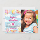 Invitation Thème de papillon Anniversaire Photo (Devant)