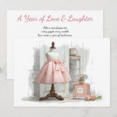 Invitation Thème de parfum de couture pour le 1er anniversair (Devant / Derrière)