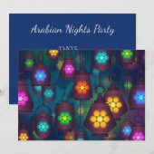 Invitation Thème de partie de lanternes de mille et une nuits (Devant / Derrière)