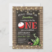 Invitation Thème de pêche Anniversaire | Rustique Le Grand (Devant)