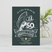 Invitation Thème De Pêche Big Bass Reel In Men 50e Anniversai (Debout devant)