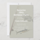 Invitation Thème de pêche Son anniversaire surprise (Devant)