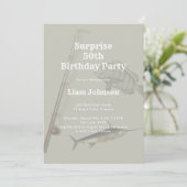 Invitation Thème de pêche Son anniversaire surprise (Debout devant)