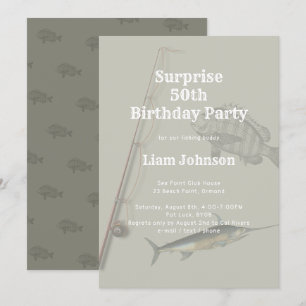 Invitation Thème de pêche Son anniversaire surprise