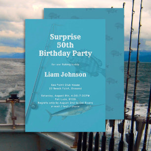 Invitation Thème de pêche Son anniversaire surprise