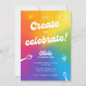 Invitation Thème de peinture Tie Dye artisanat d'arts colorés (Devant)