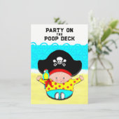 Invitation Thème de pirate pour Baby Shower (Debout devant)