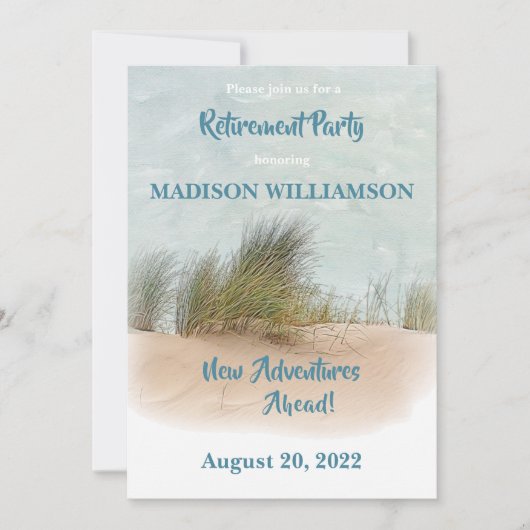 Invitation Thème de plage de la fête de retraite (Devant)