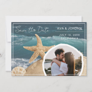 Invitation Thème de plage Enregistrer la date Photo Mariage
