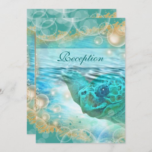 Invitation Thème de plage épousant la réception ene ivoire (Devant / Derrière)