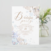Invitation Thème de plage hivernale pour une fête d'anniversa (Debout devant)
