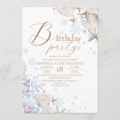 Invitation Thème de plage hivernale pour une fête d'anniversa (Devant)