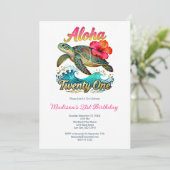 Invitation Thème de plage océanique tropicale pour 21 ans (Debout devant)