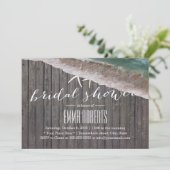 Invitation Thème de plage Starfish Bois Arrière - plan Fête d (Debout devant)