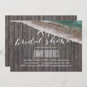 Invitation Thème de plage Starfish Bois Arrière - plan Fête d (Devant / Derrière)