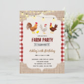 Invitation thème de poulet de ferme mignon (Debout devant)