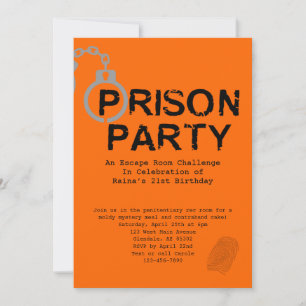 Invitation Thème de prison fête d'anniversaire