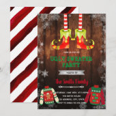 Invitation thème de pull affreux de lutin de Noël (Devant / Derrière)